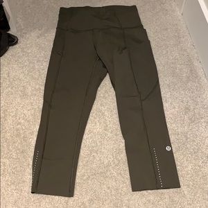 Army Green Crop Lululemon Leggings